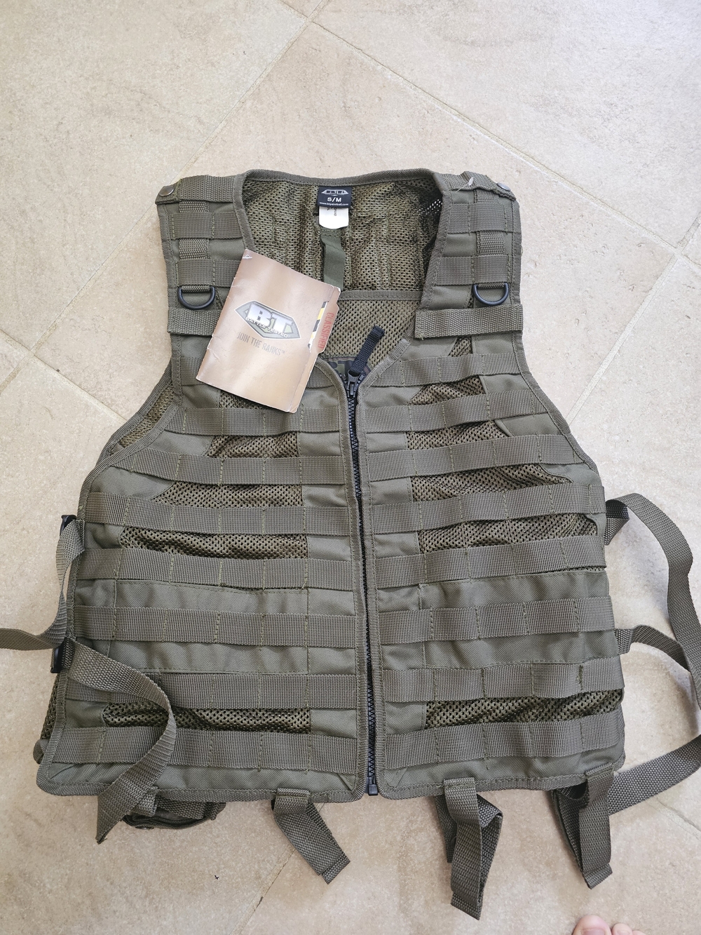 Battle Tested Tactical Paintball Vest OD Green S/M Adjustable MOLLE Mesh NWT